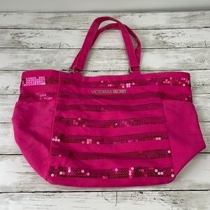 VICTORIA’S SECRET TOTE BAG PINK SEQUINS